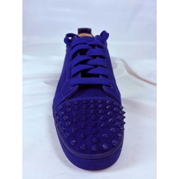 Christian Louboutin Louis Junior Spike Sneakers US-10 Suede Blue SPB-EB 370008 main image 6